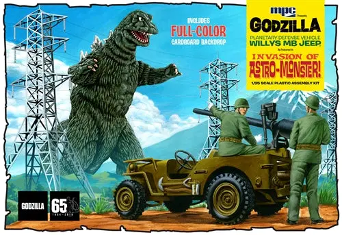 Mpc Godzilla Army Jeep 1:25 Scale Model Kit 1