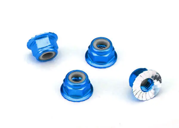 Nut Aluminum Flanged Serrated 4Mm 1