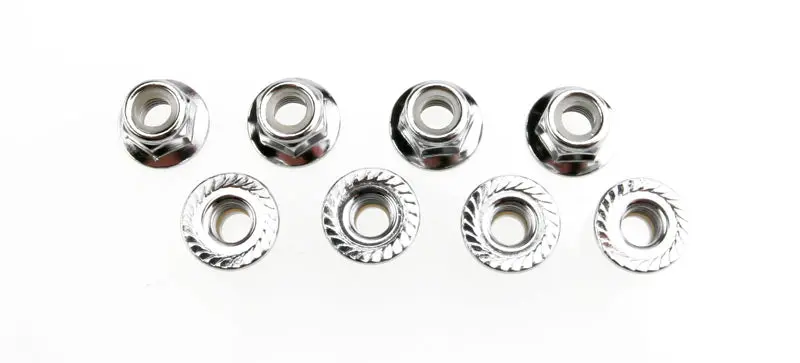 Nuts, 5Mm Flanged Nylon Locking (Steel, Serrated) (8) 1