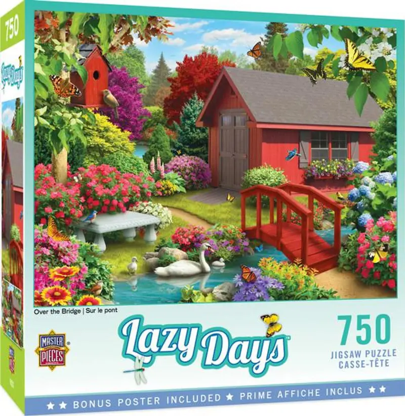 Over The Bridge/ Sur Le Pont - 750 Piece Puzzle Lazy Days 1