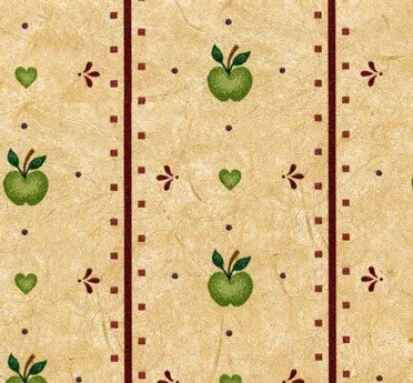 Pp Wallpaper, 3Pc: Green Apples/Red Line 1