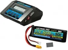 Pwer Pack #05 - Acdc-10A Charger =1 X 11.1V 5200Mah 50C W/ Xt60 + Grey Charger 1
