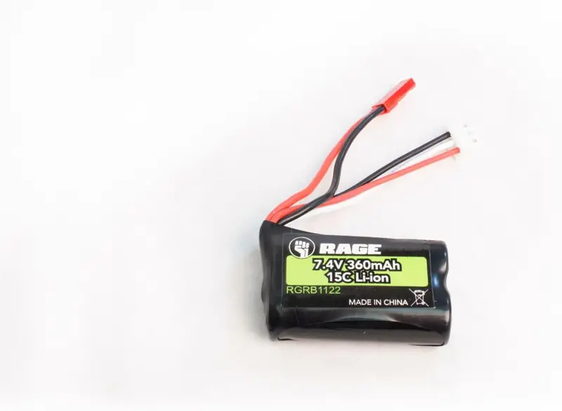 Rage R/C - 7.4V, 360Mah Li-Ion Battery: Aqua Dart, Black Marlin Mx 1