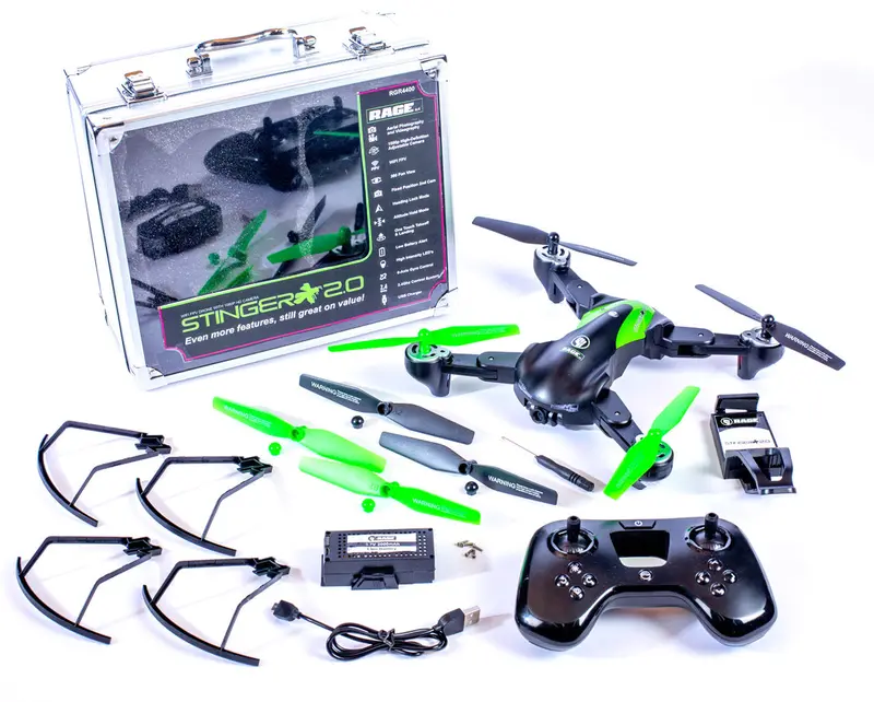 Rage Stinger 2.0 Fpv Rtf Wifi Drone W/1080P Hd Camera And Case 1