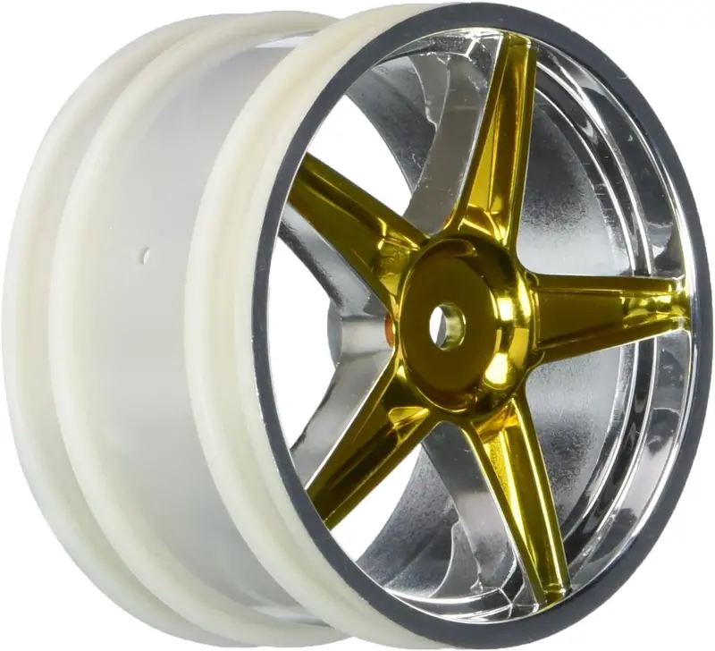 Redcat 06024Pl Chrome Rear 5 Spoke Yellow Anodized Wheels (2 Piece) 1