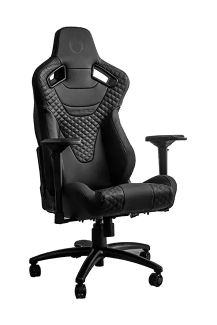 Rs Racing Style Seat Black Leatherette Carbon Fiber With Black Diamond Stitching Premium Office/Gaming Chair 1
