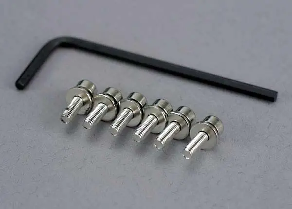 Screws, 3X10mm Cap-Head Machine (Hex Drive) (6)/ Lock Washers (6)/ Hex Wrench 1