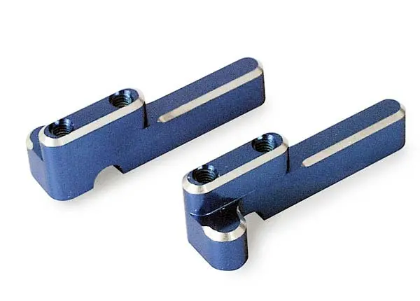 Servo Mounts, Steering/ Shift (Machined Aluminum) (Blue) (F&R)/ Machine Screws (8) 1
