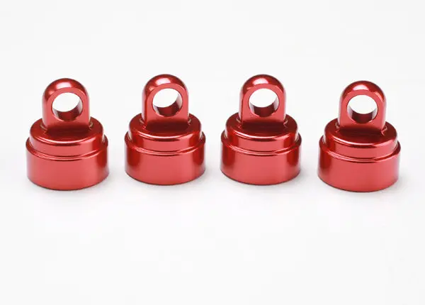 Shock Caps, Aluminum (Red-Anodized) (4) (Fits All Ultra Shocks) 1