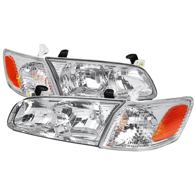 Spec-D 00-01 Camry Headlights Oem Style Amber Reflectors Chrome 1