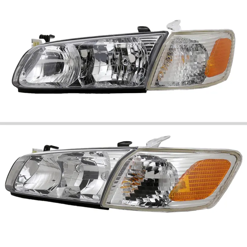 Spec-D 00-01 Camry Headlights Oem Style Amber Reflectors Chrome 2