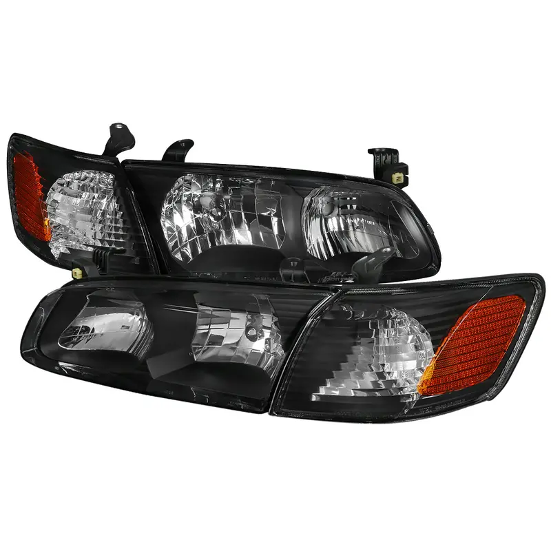 Spec-D 00-01 Camry Headlights Oem Style With Amber Reflectors Black 1