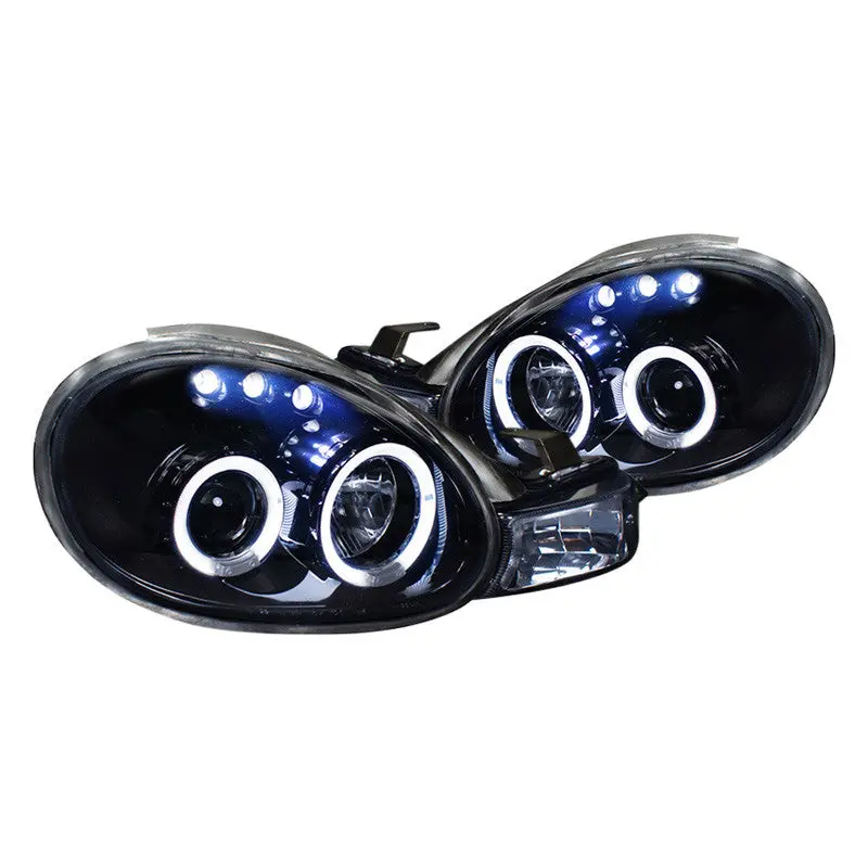 Spec-D 00-02 Dodge Neon Projector Black Headlights Smoked Lens 1