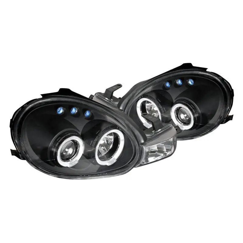 Spec-D 00-02 Dodge Plymouth Neon Headlights Dual Halo Projector Black 1