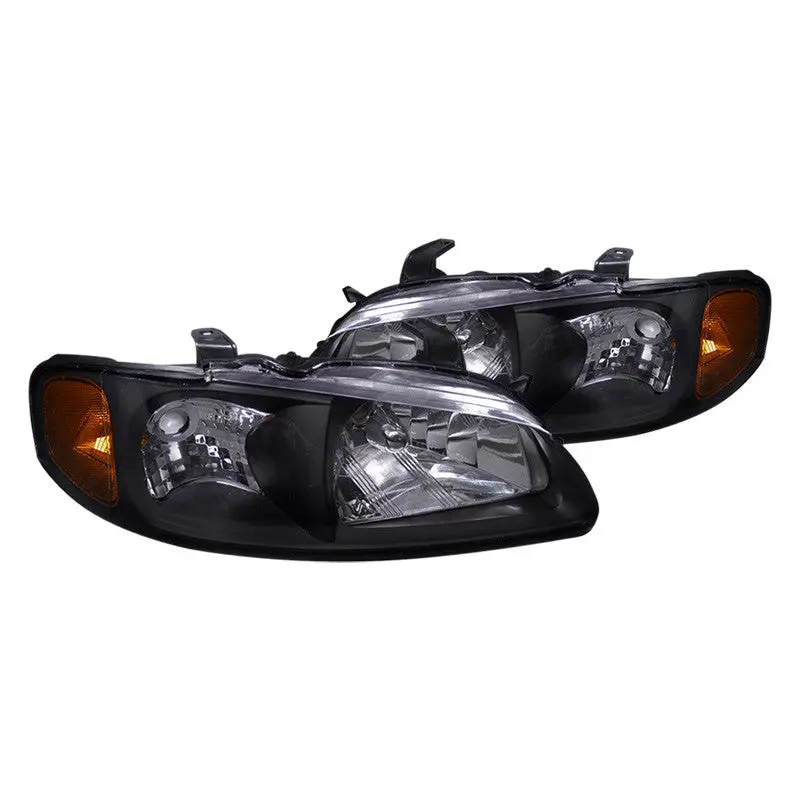 Spec-D 00-03 Nissan Sentra Crystal Headlights Matte Black/Clear 1