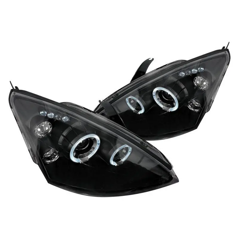 Spec-D 00-04 Ford Focus Halo Projector Headlights Black 1