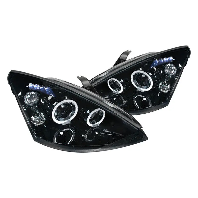 Spec-D 00-04 Ford Focus Halo Projector Headlights Black 1