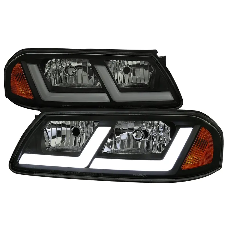 Spec-D 00-05 Chevy Impala Headlights Led Bar Oem Style Black/Smoked 1