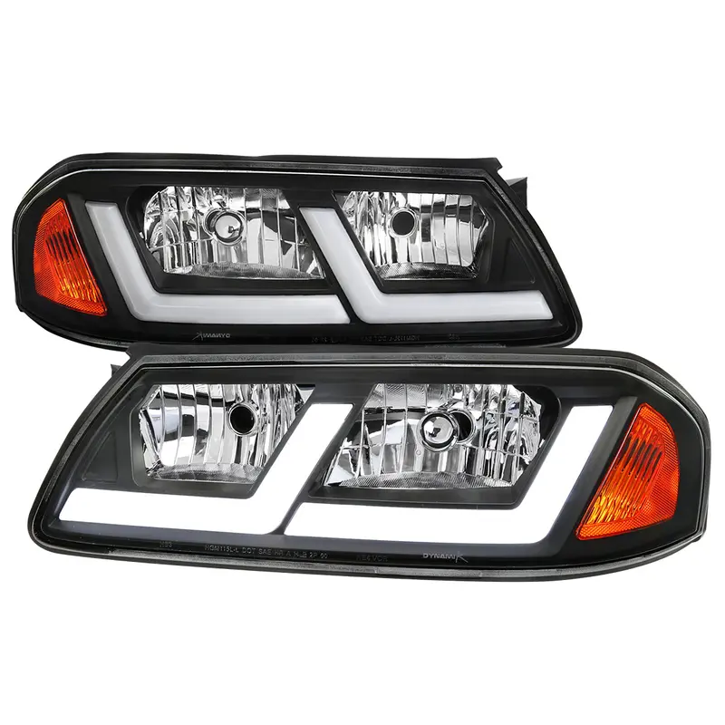 Spec-D 00-05 Chevy Impala Led Bar Headlights Oem Style Black 1