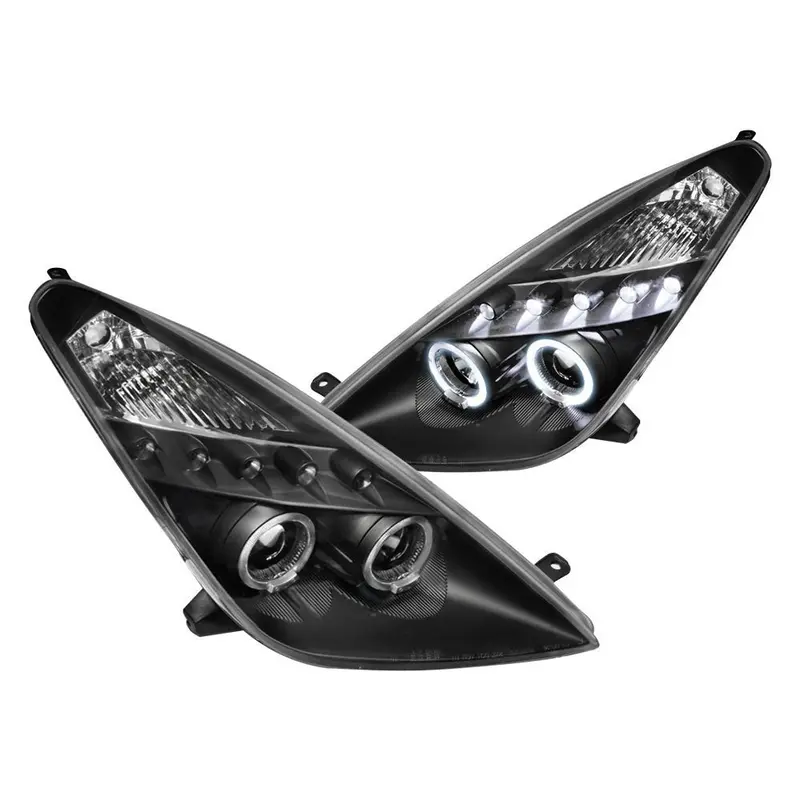 Spec-D 00-05 Toyota Celica Halo Projector Headlights Black 1