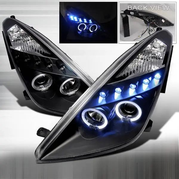 Spec-D 00-05 Toyota Celica Halo Projector Headlights Black 2