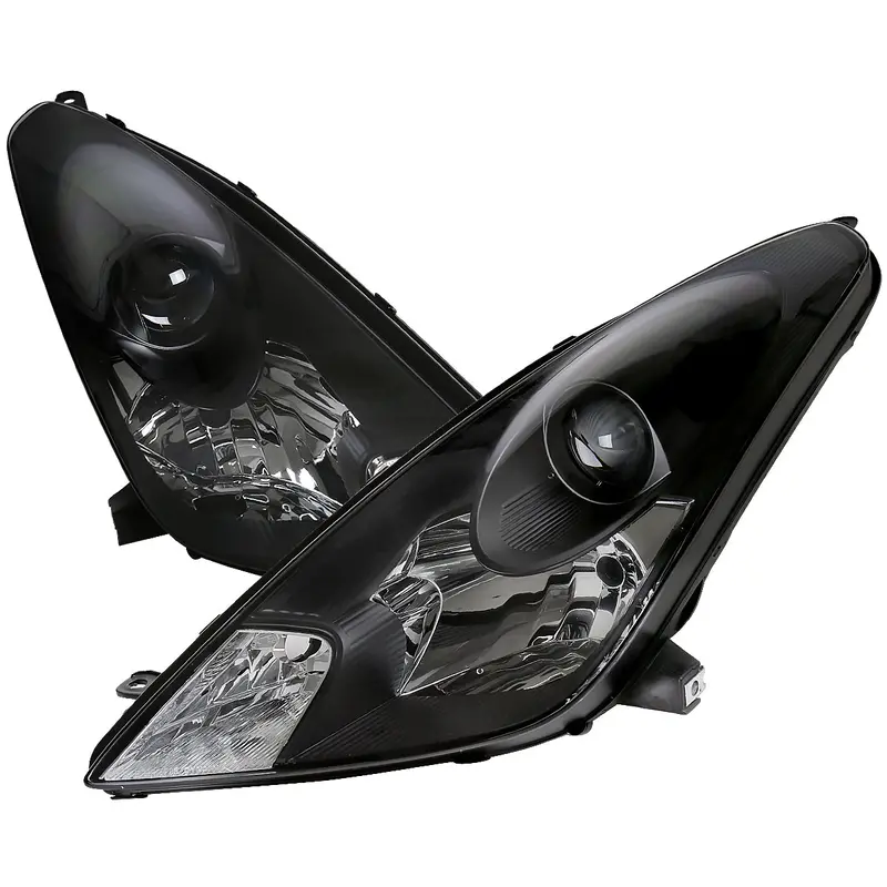 Spec-D 00-05 Toyota Celica Projector Headlights Matte Black/Clear 1