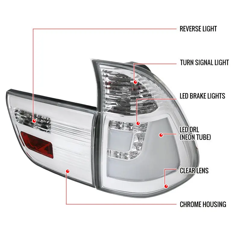 Spec-D 00-06 Bmw X5 Chrome Led Tail Lights 2