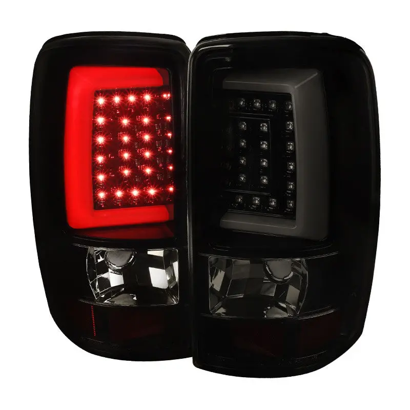 Spec-D 00-06 Gmc Denali Tahoe Led Bar Tail Lights Glossy Black Housing 1