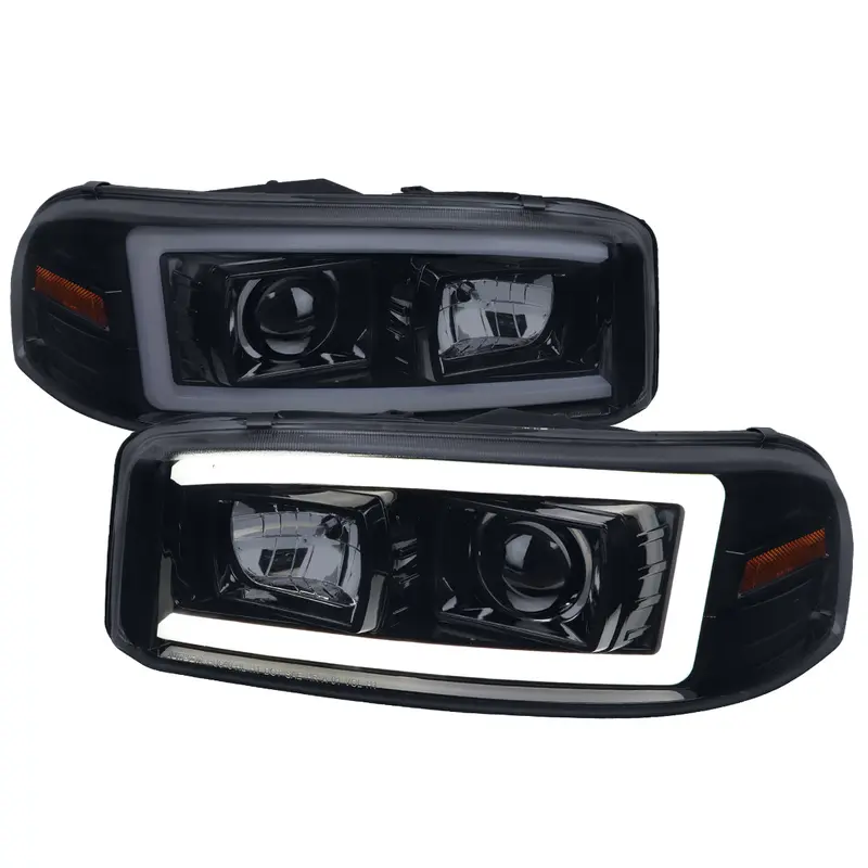 Spec-D 00-06 Gmc Sierra/Denali/Yukon Led Strip Headlights Black/Smoked 1