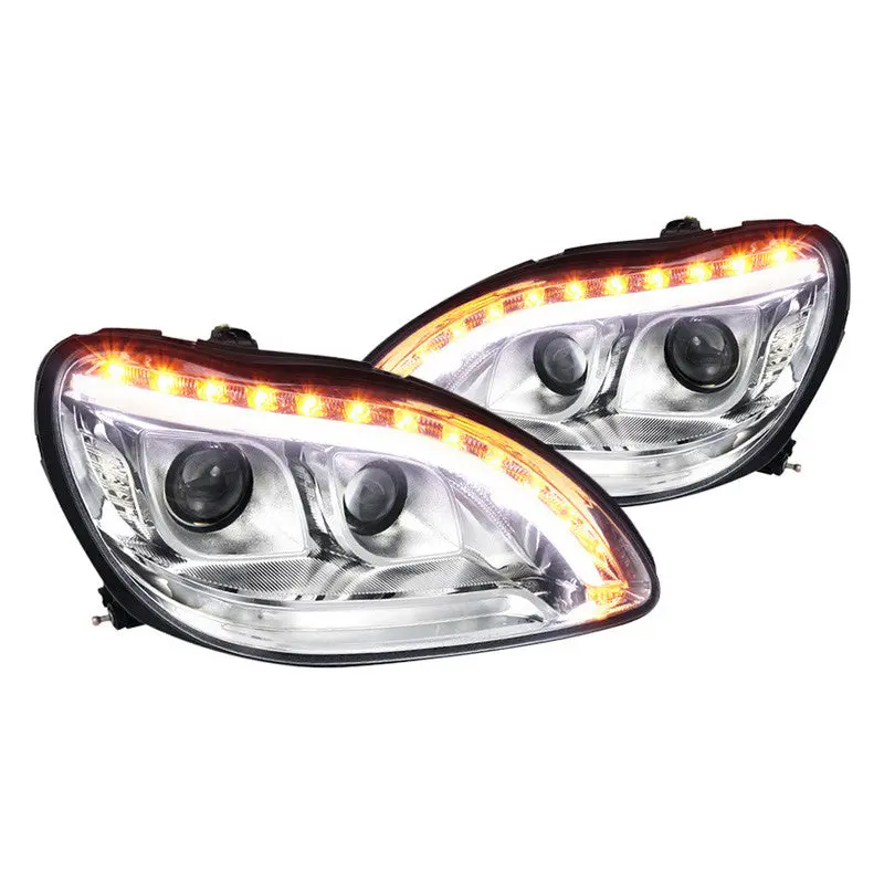 Spec-D 00-06 Mercedes W220 S-Class Projector Chrome Headlights 2