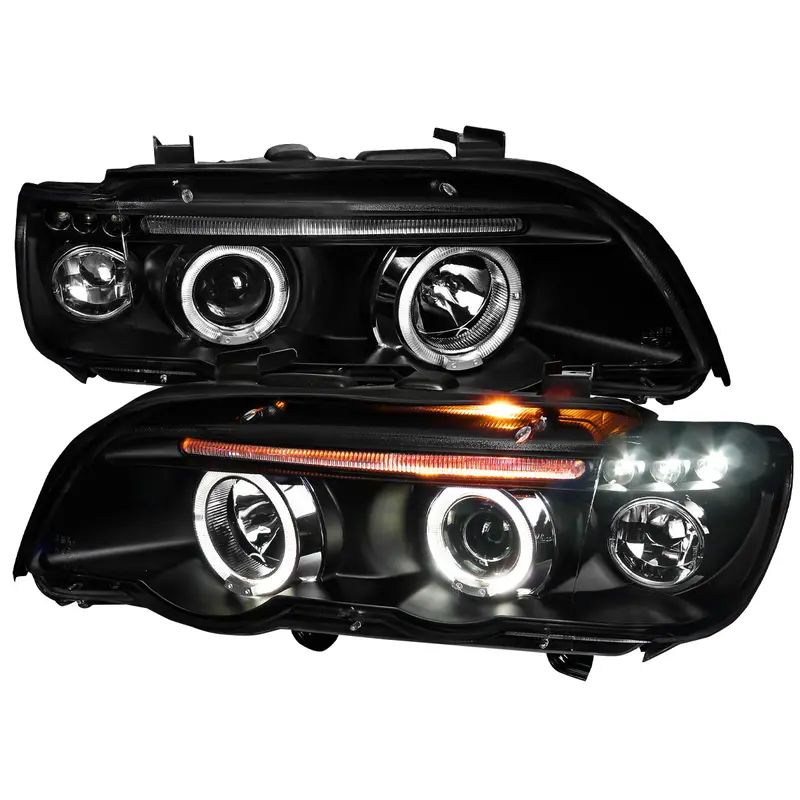 Spec-D 01-03 Bmw E53 X5 Halo Projector Headlights Black 1