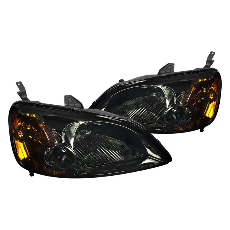 Spec-D 01-03 Honda Civic Headlights Projector Glossy Black/Smoked 1
