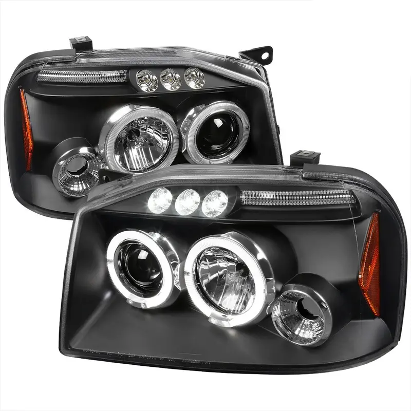 Spec-D 01-04 Nissan Frontier Halo Projector Headlights Black 1