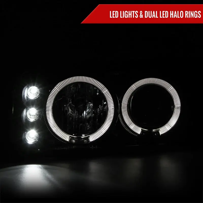 Spec-D 01-06 Gmc Yukon Denali 02-06 Sierra Halo Bumper Lights Black 2