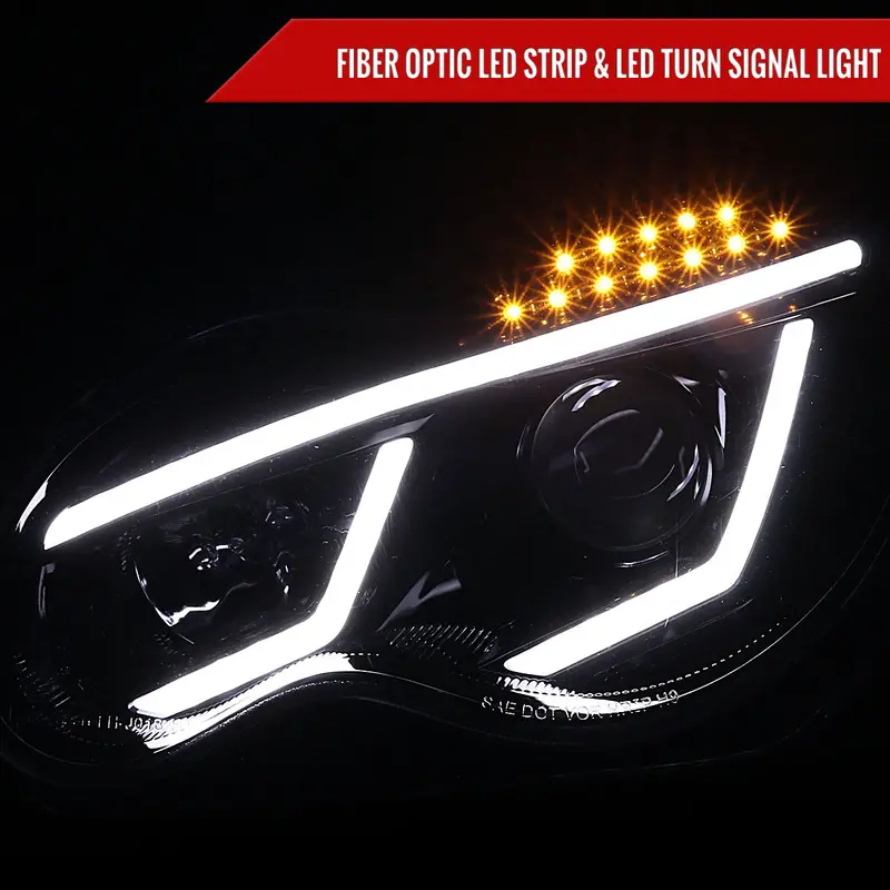 Spec-D 01-07 Benz W203 C-Class 4Dr Projector Headlights Led Bar 2
