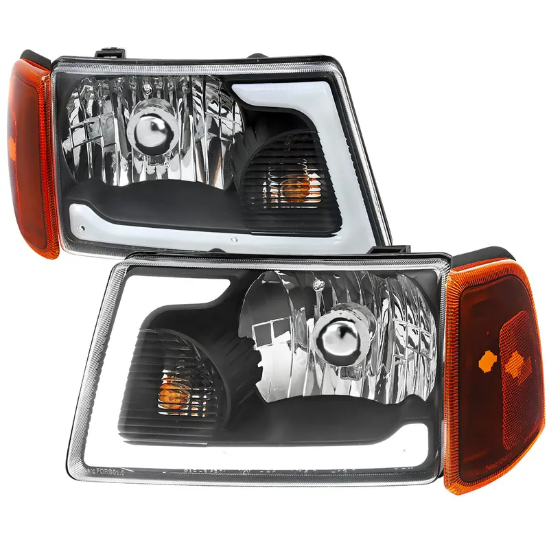 Spec-D 01-11 Ford Ranger Headlights Led Bar Oem Style G3 Black/Clear 1