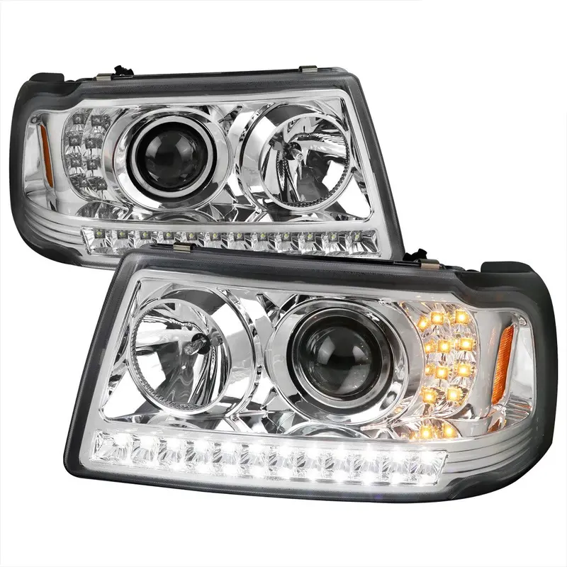 Spec-D 01-11 Ford Ranger Headlights Led Strip Projector Chrome 1