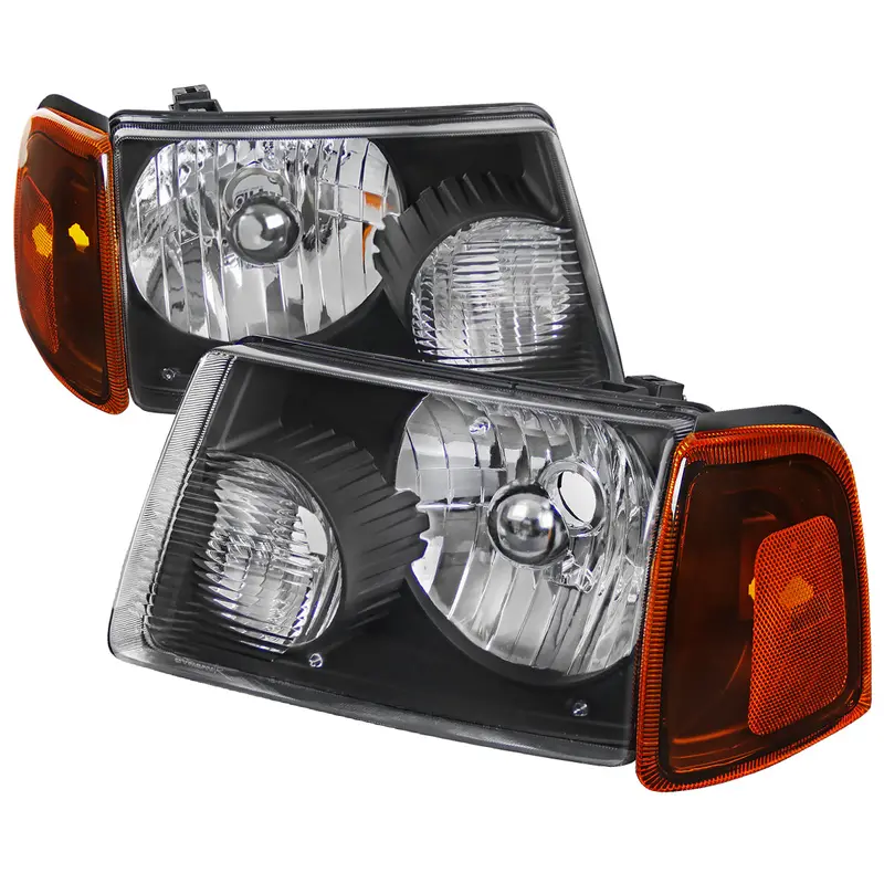 Spec-D 01-11 Ford Ranger Headlights Oem Style Amber Corner Black 1