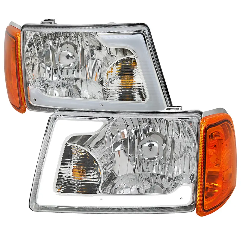 Spec-D 01-11 Ranger Headlights Oem Style/Amber Corner Lamp Chrome 1