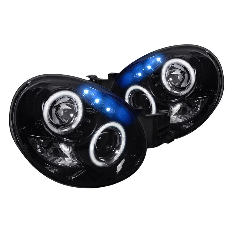 Spec-D 02-03 Subaru Wrx Headlights Dual Halo Projector Black/Smoked 1