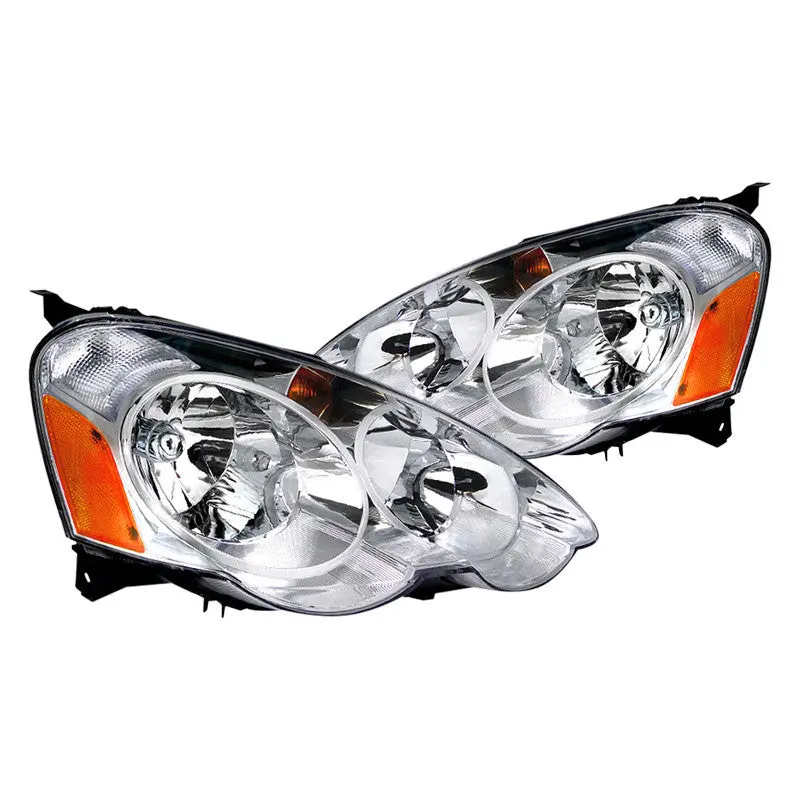 Spec-D 02-04 Acura Rsx Headlights Chrome Amber Reflectors 1