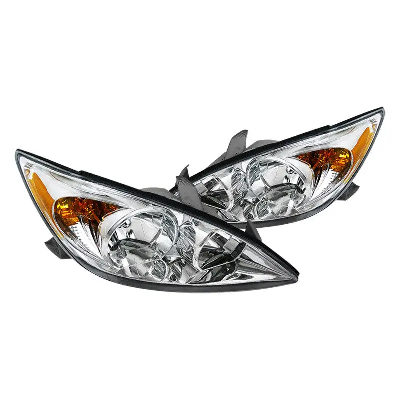 Spec-D 02-04 Toyota Camry Headlights Crystal Chrome/Clear Amber 1