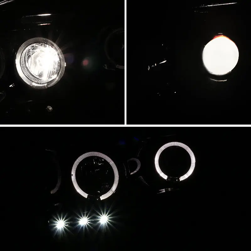 Spec-D 02-05 Dodge Ram Dual Halo Projector Headlights Black 2