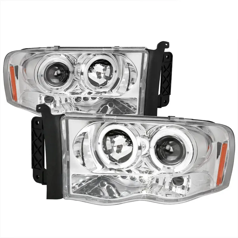 Spec-D 02-05 Dodge Ram Halo Led Projector Headlights Chrome 1