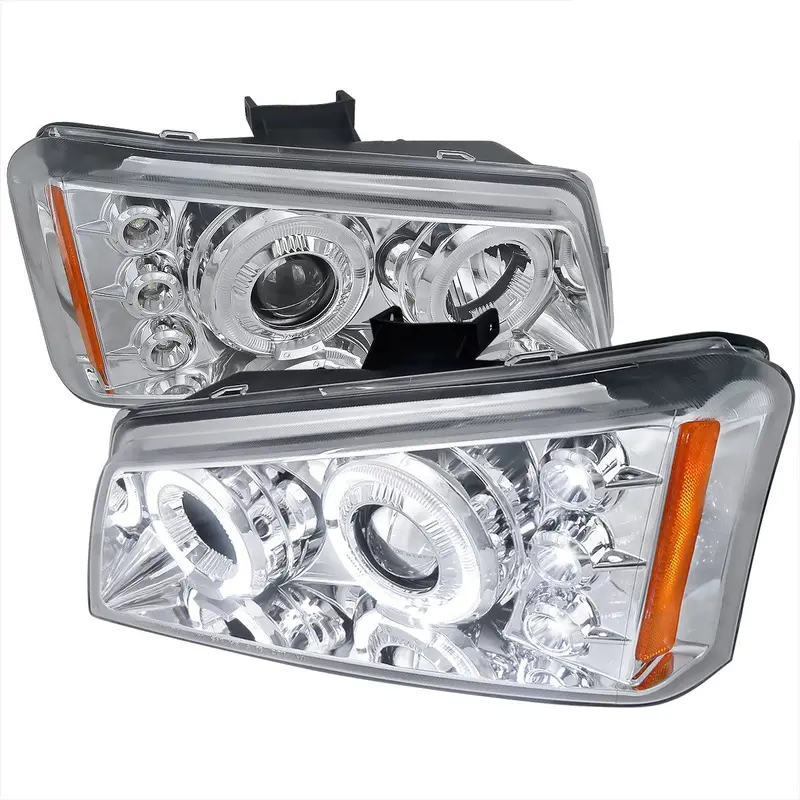 Spec-D 02-06 Avalanche 03-07 Silverado Halo Headlights Chrome 1
