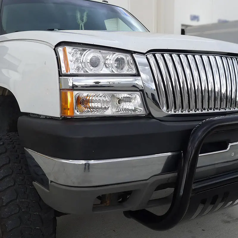 Spec-D 02-06 Avalanche 03-07 Silverado Halo Headlights Chrome 2