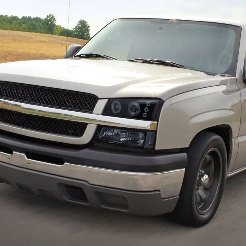 Spec-D 02-06 Avalanche 03-07 Silverado Halo Headlights Smoked 2