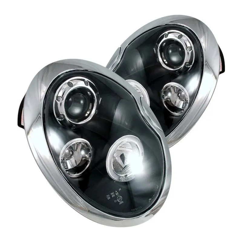 Spec-D 02-06 Mini Cooper Projector Halo Headlights Matte Black/Clear 1