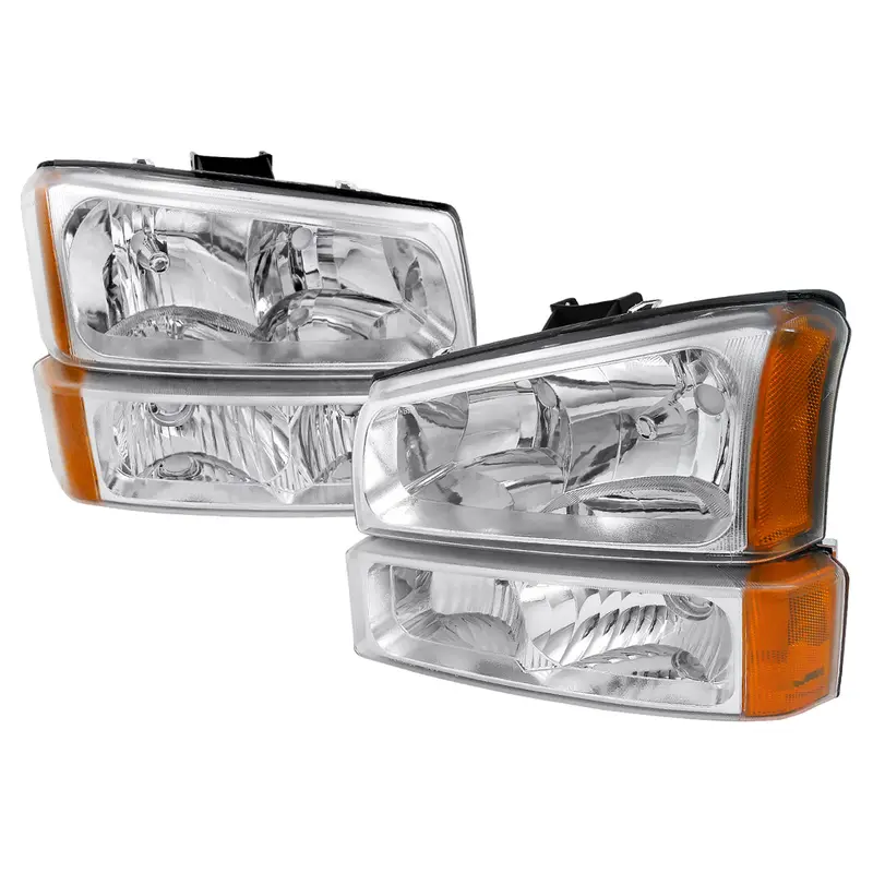 Spec-D 02-06 Silverado/Avalanche Headlights W/ Bumper Lights Chrome. 1