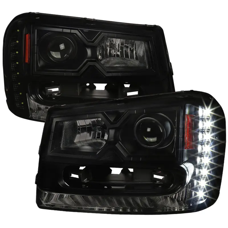 Spec-D 02-09 Chevy Trailblazer Headlights Black/Smoked 1